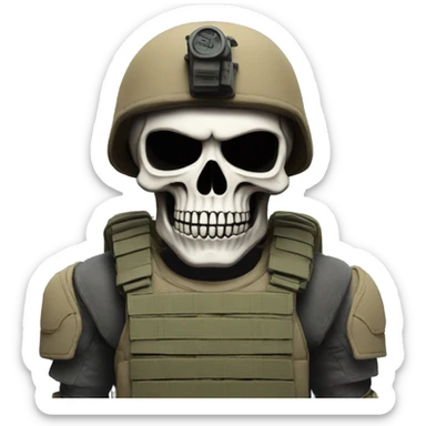 a skull soldier with 777 embroided sticker