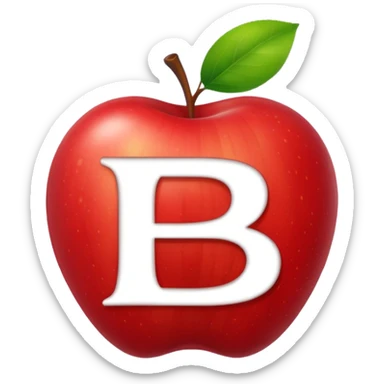 O like apple inside letter B sticker