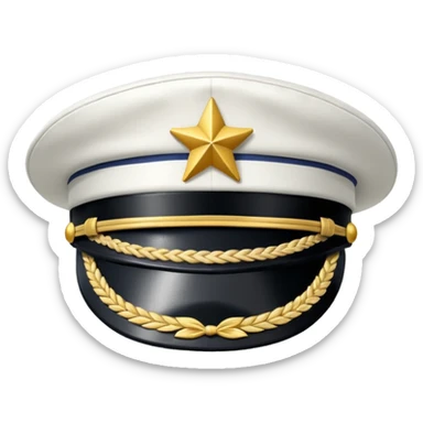captain hat closeup alone low detail sticker