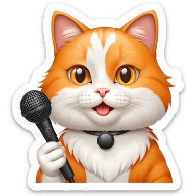 funny cat with mic sticker