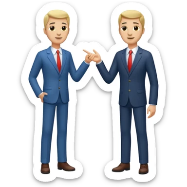 tall, lean, business men talking sticker