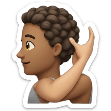 Man patting woman’s head sticker