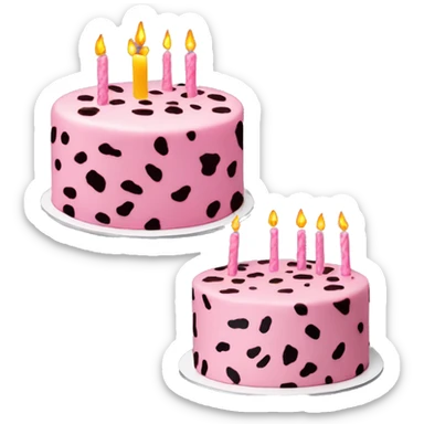 Pink Birthday cake with Leopard Print  sticker