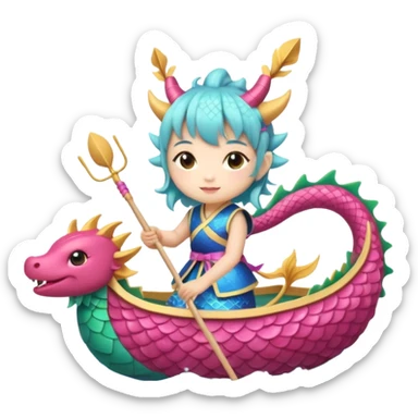 a-chibi-girl-dressed-as-a-dragon-boat-drummer,-holding-soft-pastel-drumsticks,-standing-in-a-fluffy-dragon-boat,-colorful-festival-ribbons-flying,-sparkles-and-cute-mini-fish-swimming-below,-soft sticker