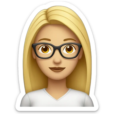 Mujer estudiante mediana edad rubia y con gafas sticker