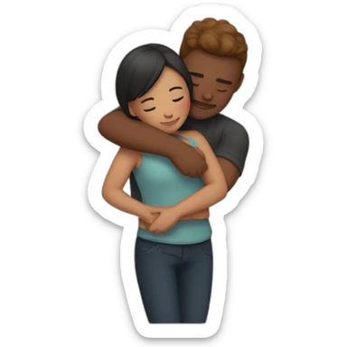 Couple hugging each other sticker