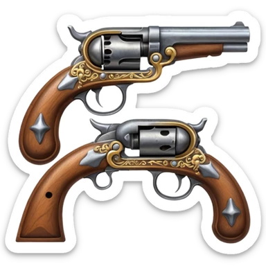2 flintlock pistols forming an x sticker