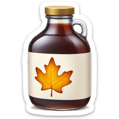 maple syrup in a jar shaped like maple leaf sticker