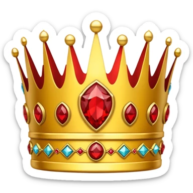 yellow crown with a lot red gems sticker