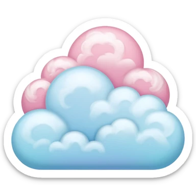 Clouds pastel colored like cotton candy sticker