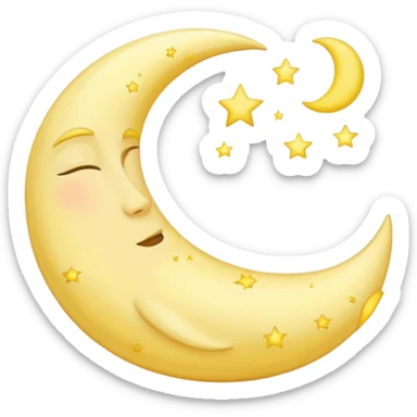 crescent moon sleeping sticker