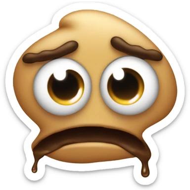 Sad poop sticker