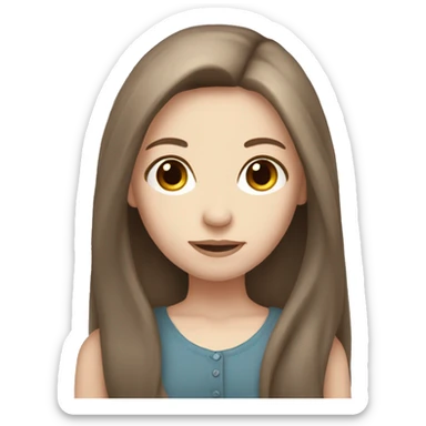 Long brown hair girl with pale skin sticker