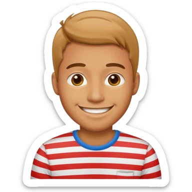 stripped shirt wearing man sticker