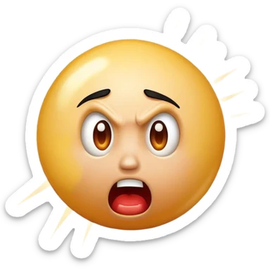 Cartoon-style punching ball hitting a shocked face, transparent background. sticker