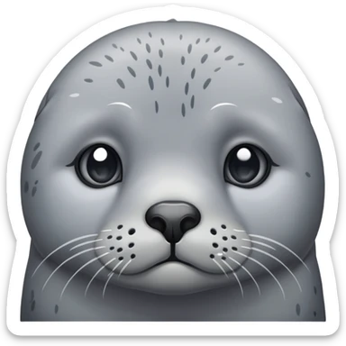 sad harbor seal with teary eyes sticker