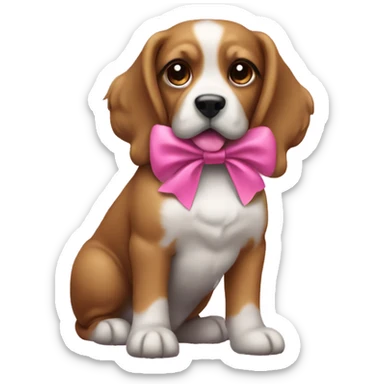 shit zu dog with a pink bow sticker
