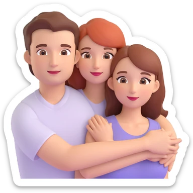 couple posing, close up pose, living room background sticker