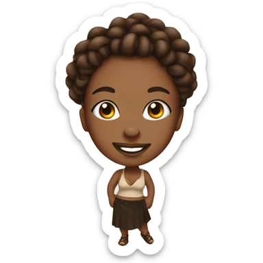 Pinup with brown dreadlocks  sticker