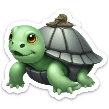 ghost turtle with a landmine on his bac sticker
