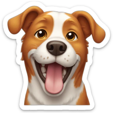 ginger happy dog sticker