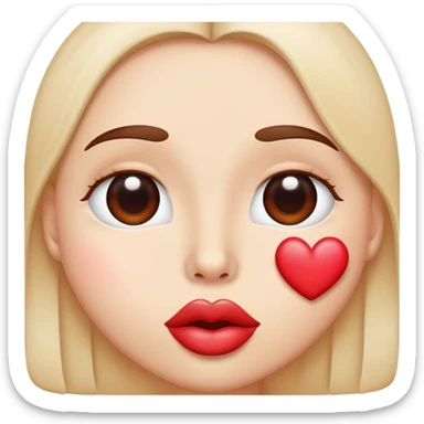 Kiss face emoji with heart eyes sticker