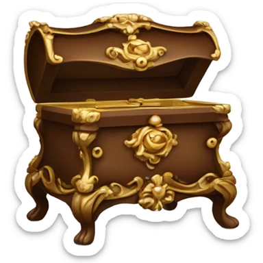 rococo brown jewelry box sticker