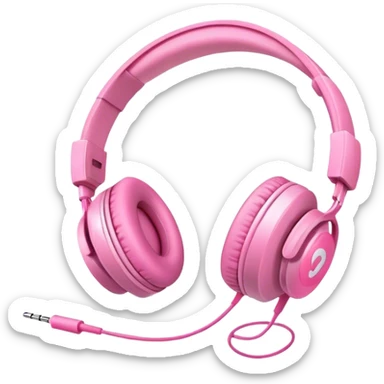 Pink headphones with pink bows emoji sticker