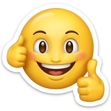 Big smile emoji with thumbs up sticker