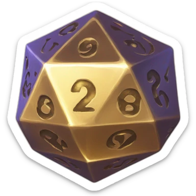 d20 gold sticker
