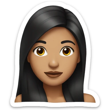 Latina with lash extensions and long black hair sticker