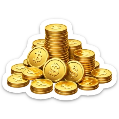 a lots of coins sticker