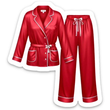 Pijama de satin color cherry sticker