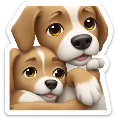 Dogs hugging me sticker
