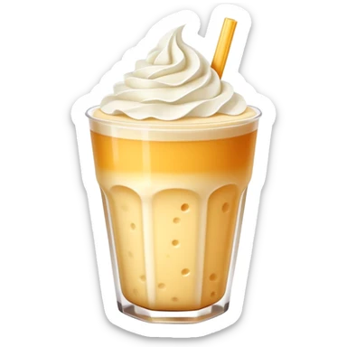 Cheese tea with frothy cream cheese topping and straw sticker