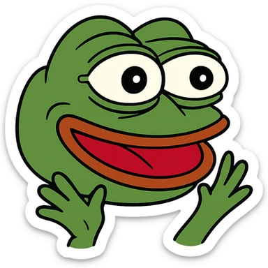 excited pepe the frog sticker