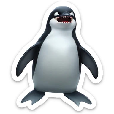 Penguin merged shark sticker