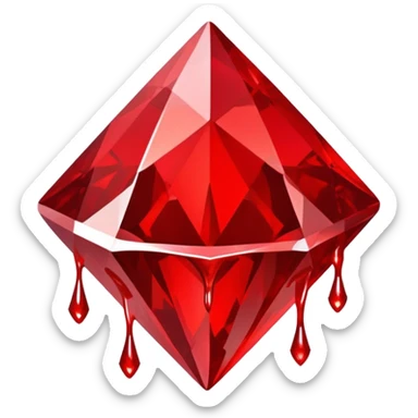 Red diamond with blood drips sticker