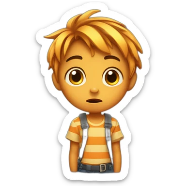 Confused small tiger boy sticker