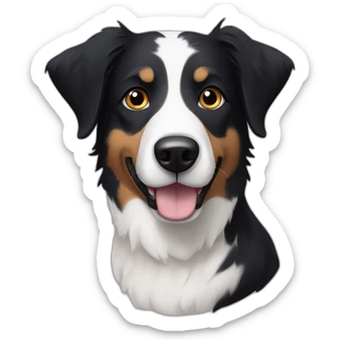 dog, short-hair, black-hair, white-chest, white-line-between-eyes, black-face, black-head, border-collie, mcnab sticker