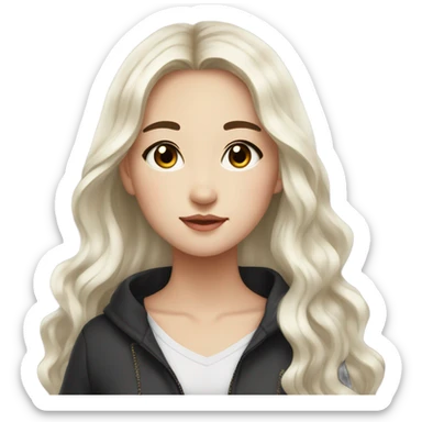 Beautiful girl,Black hair,wavy hair，long hair,Black eyes,Chinese sticker