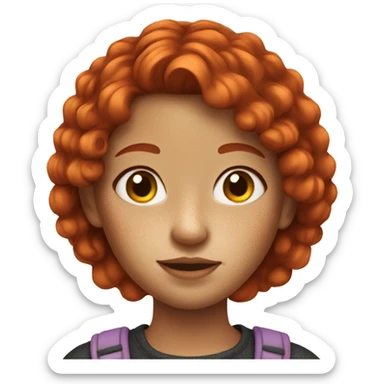 Girl with red hair and freckles sticker
