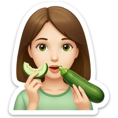 pretty girl eating cucumber sticker