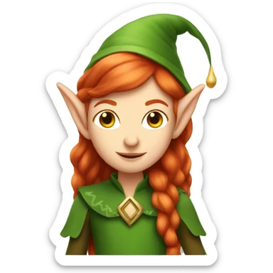 Redhead elf sticker