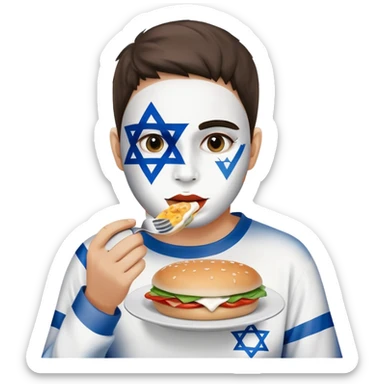 Israel flag eating food sticker
