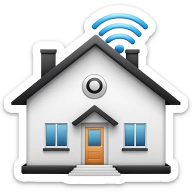modern house with wifi symbol sticker