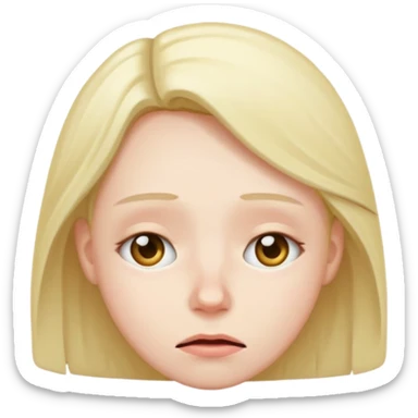 tired meh face sticker