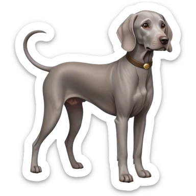 cinematic-noble-weimaraner-full body-emoji on all fours,-poised-and-regal,-with-a-strong,-athletic-build-and-a-lustrous,-well-groomed-grey fur,-deep-set-soulful-brown-eyes,-simplified-yet-sharp-and-sophisticated-features,-highly-detailed, sticker