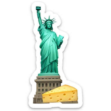 Statue of Liberty on cheese sticker