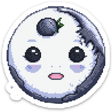 full moon with sleepy face, closed eyes and small z's floating sticker